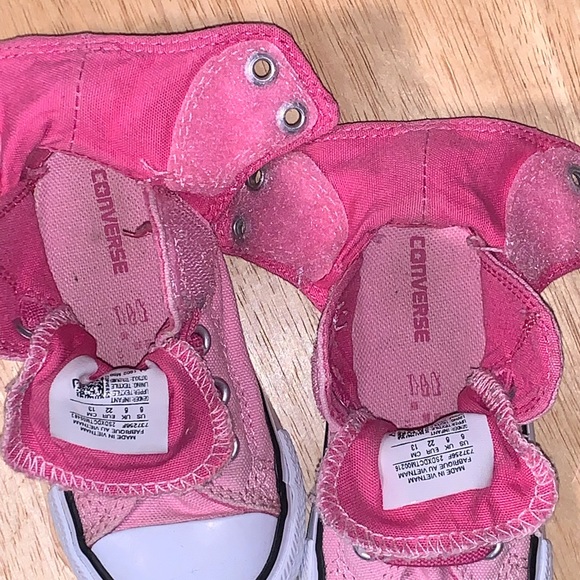 Converse All Star Girls Pink Hi Top Canvas Infant/Toddler Shoes Size 6 - Picture 6 of 8